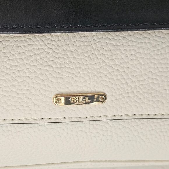 Lauren Ralph Lauren Ivory/Black Crossbody Shoulder Bag Purse - Picture 4 of 11